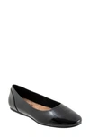 Softwalk Shiraz Flat In Black Pate