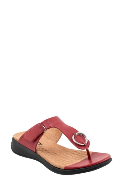Softwalk Talara Leather Sandal In Dark Red