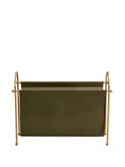 Soho Home Meard Leather Magazine Rack In Green