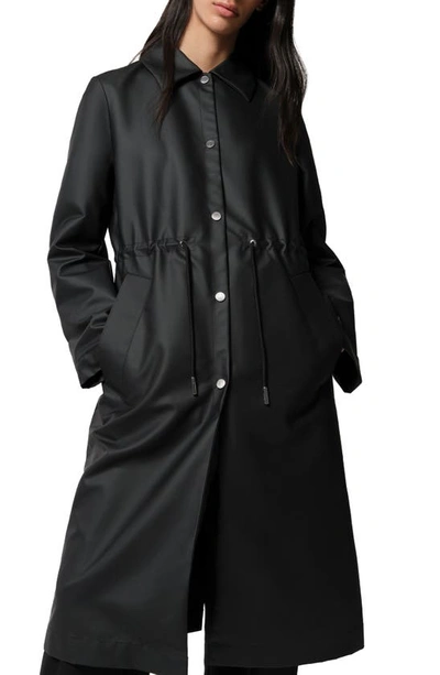 Soia & Kyo Simone Waterproof Raincoat With Removable Hood In Black