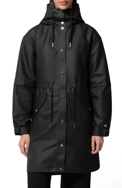 Soia & Kyo Sofia Waterproof Hooded Raincoat In Black