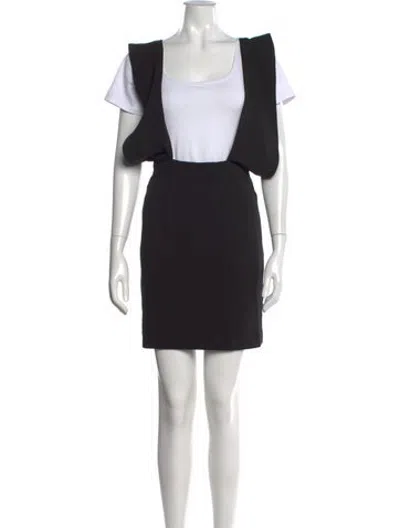 Pre-owned Solace London Crew Neck Mini Dress In Black