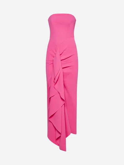 Solace London Thalia Midi Dress In Ultrapink