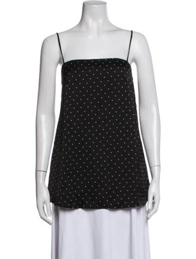 Pre-owned Solaqua Polka Dot Print Nightgown W/ Tags In Black