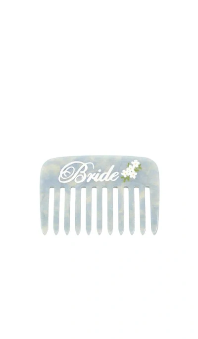 Solar Eclipse Hand-painted Bride Pocket Comb In Blue