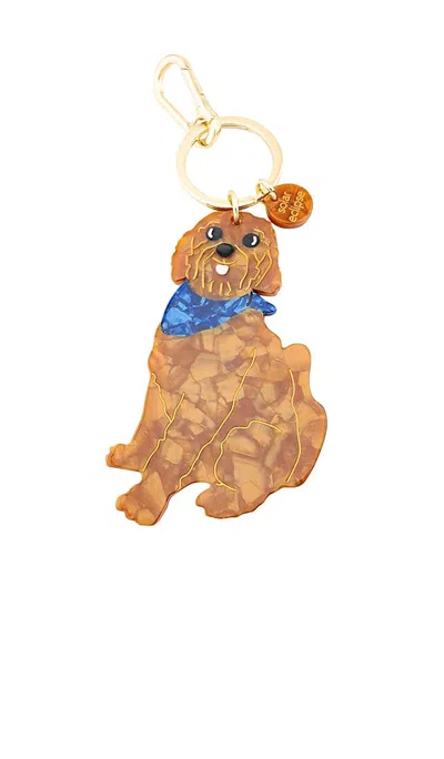 Solar Eclipse Hand-painted Goldendoodle Bag Charm + Keychain In N,a