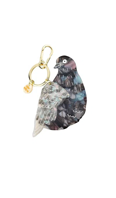 Solar Eclipse Hand-painted Pigeon Bag Charm + Keychain In N,a