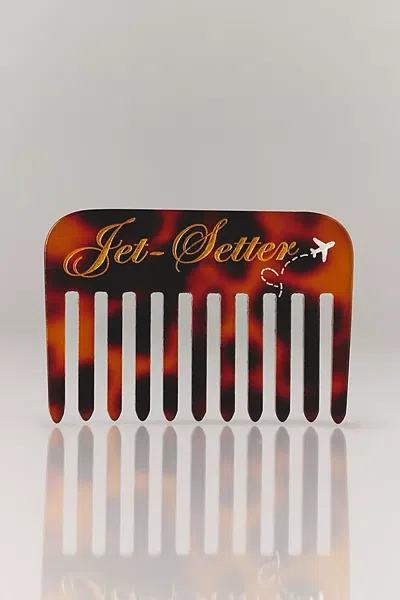 Solar Eclipse Handpainted Pocket Comb In Brown