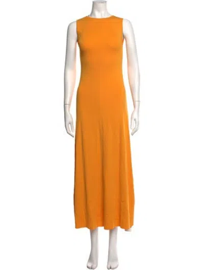 Pre-owned Solid & Striped Crew Neck Long Dress W/ Tags In Orange
