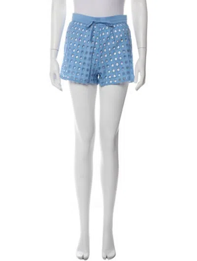 Pre-owned Solid & Striped Lace Pattern Mini Shorts In Blue