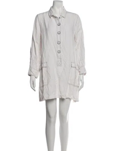 Pre-owned Solid & Striped Mini Dress In Neutrals