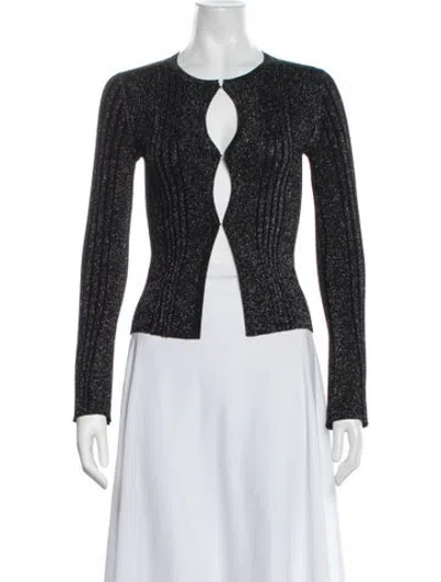 Pre-owned Solid & Striped Open Front Sweater In Black