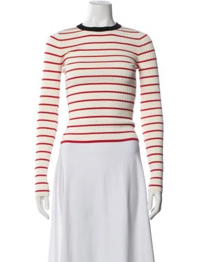 Pre-owned Solid & Striped Striped Crew Neck Top In Neutrals