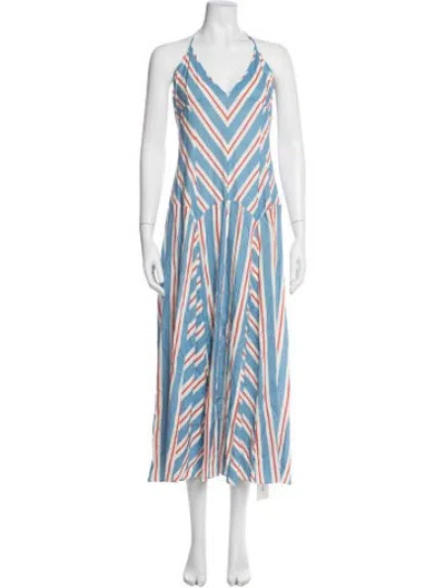 Pre-owned Solid & Striped Striped Long Dress In Blue