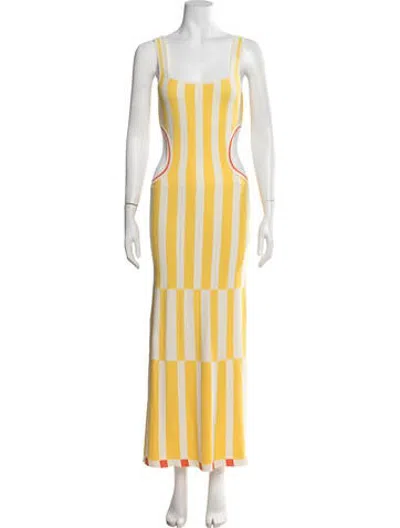 Pre-owned Solid & Striped Striped Long Dress W/ Tags In Yellow