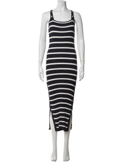 Pre-owned Solid & Striped Striped Midi Length Dress In Blue