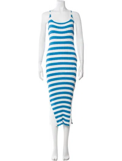 Pre-owned Solid & Striped Striped Midi Length Dress In Blue