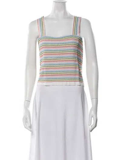 Pre-owned Solid & Striped Striped Square Neckline Top W/ Tags In Orange