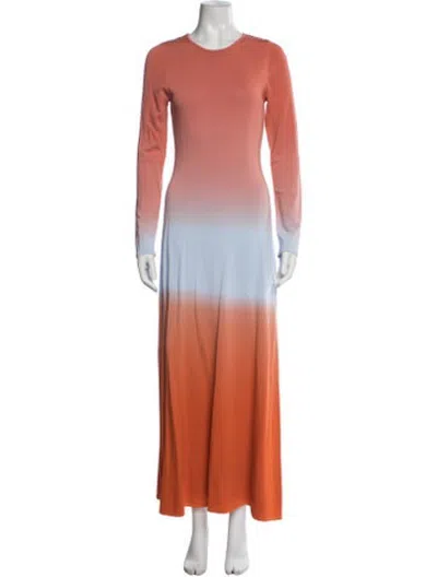 Pre-owned Solid & Striped Tie-dye Print Long Dress In Orange
