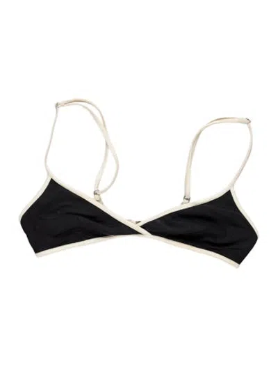 Pre-owned Solid & Striped Top In Black