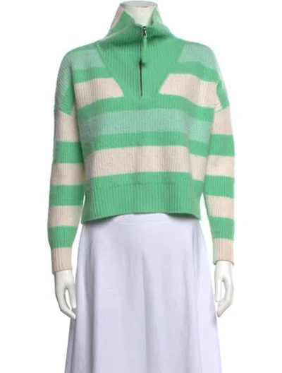 Pre-owned Solid & Striped Wool Striped Sweater In Green