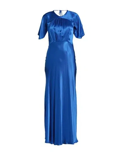Solotre Woman Maxi Dress Bright Blue Size 4 Viscose