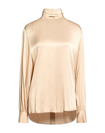 Solotre Woman Top Beige Size 4 Viscose In Gold
