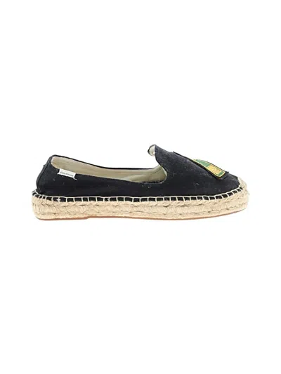 Pre-owned Soludos Flats In Black