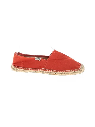 Pre-owned Soludos Flats In Red