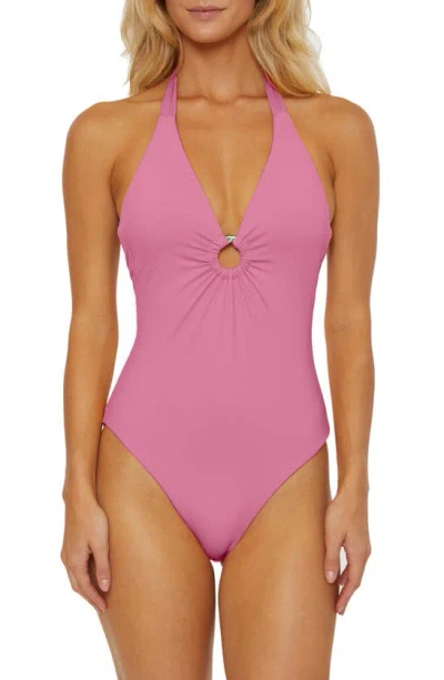 Soluna Shirred Ring One-piece Swimsuit In Pinkie