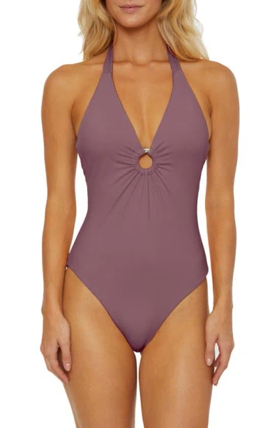 Soluna Shirred Ring One-piece Swimsuit In Fog