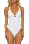Soluna Shirred Ring One-piece Swimsuit In White