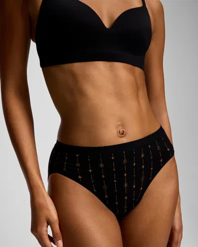 Soma Women's Cotton High-leg Panty In Black Size Xs |  In Wish Upon Winter Mini Blk