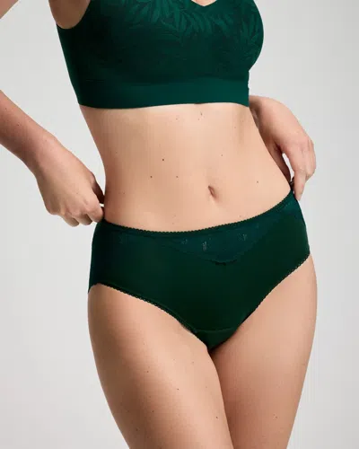 Soma Women's Hipster Panty With Perfect Lace In Green Size Xs |  In Green With Envy