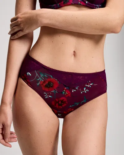 Soma Women's Hipster Panty With Perfect Lace In Purple Size Xs |  In Scarlet Botanica M Plum