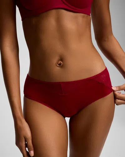 Soma Women's Hipster Panty With Perfect Lace In Red Size Xs |  In Red My Mind