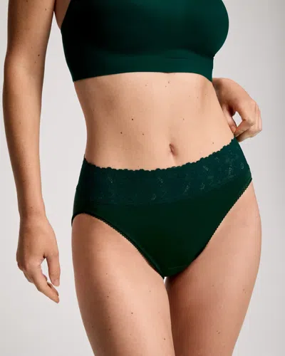 Soma Women's Perfect Lace Waist High-leg Panty In Green Size Xs |  In Green With Envy