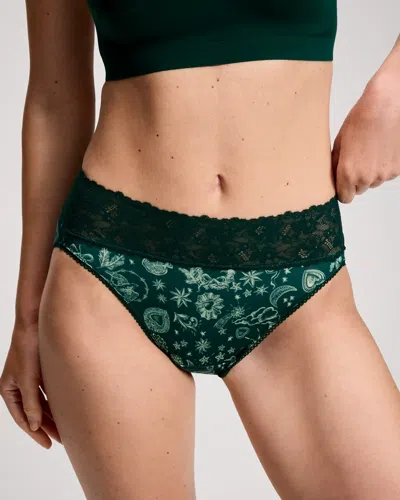 Soma Women's Perfect Lace Waist High-leg Panty In Green Size Xs |  In Twilight Treasures M Grn