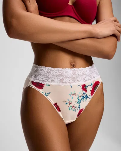 Soma Women's Perfect Lace Waist High-leg Panty In Ivory Size Xs |  In Scarlet Botanica M Champ