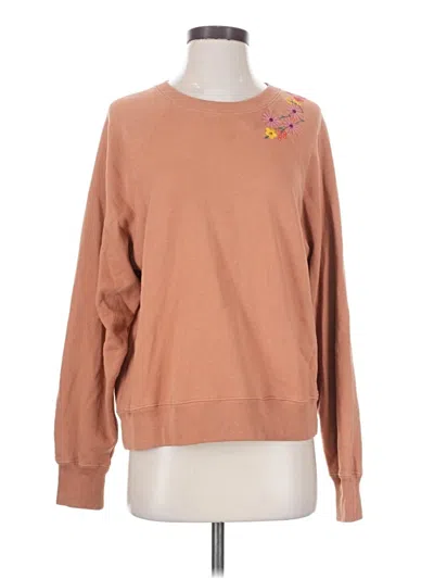 Pre-owned Something Navy Sweatshirt In Tan