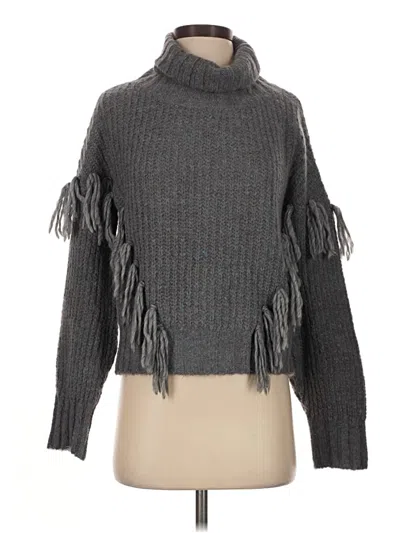 Pre-owned Something Navy Turtleneck Sweater In Gray