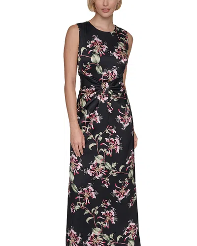 Sonia Rykiel Bow Front Jewel Neck Maxi Dress In Multi
