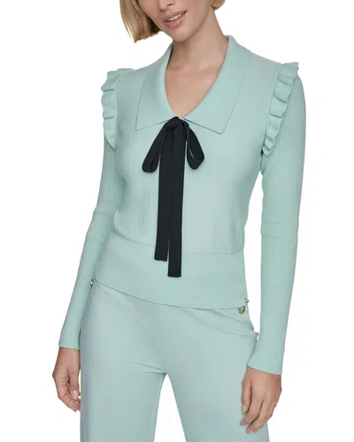 Sonia Rykiel Collar And Bow Tie Wool Blend Sweater In Multi