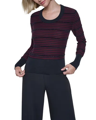 Sonia Rykiel Striped Cotton Scoop Neck Sweater In Multi