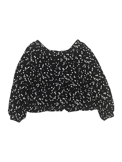 Pre-owned Sonoma Goods For Life Kids' 3/4 Sleeve Blouse In Black