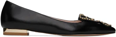 Sophia Webster Black & Gold Butterfly Ballerina Flats