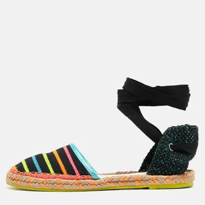 Sophia Webster Multicolor Fabric New Juana Ribbon Espadrille Flats Size 37 In Blue