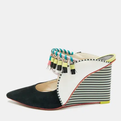 Sophia Webster Size 37 Multicolor Leather And Suede Mules