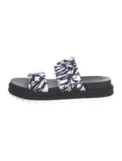 Pre-owned Sorel Animal Print Slides In Black