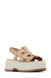 Sorel Dayspring Slingback Platform Sandal In Honest Beige/chalk